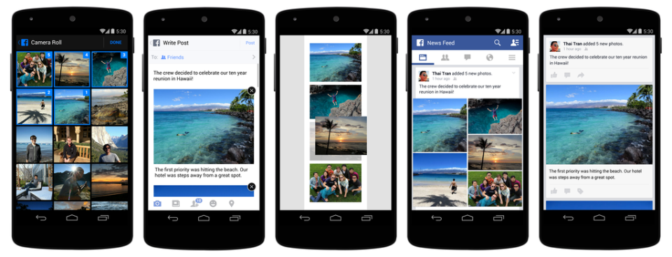 facebook perfeziona la condivisione delle immagini da mobile