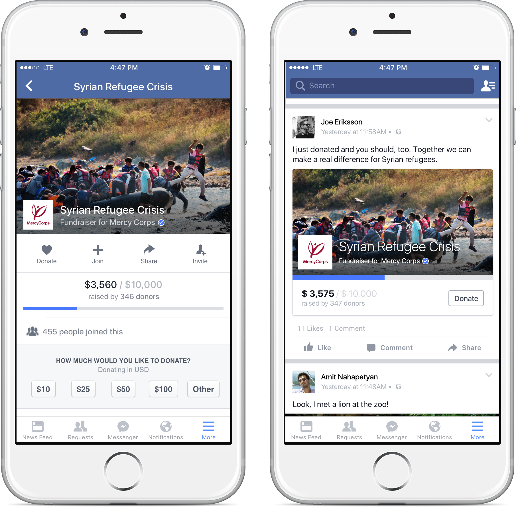 Facebook nuove feature per le donazioni per enti no profit
